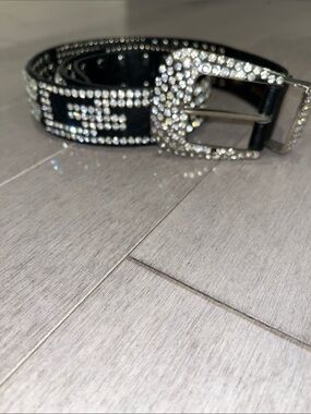 Black Studded Rhinestone Belt